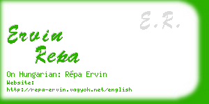 ervin repa business card