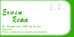ervin repa business card